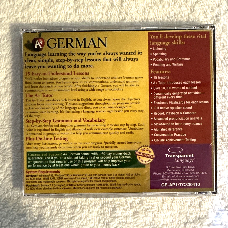 Transparent Language A+ GERMAN Learn German In 15 Easy Lessons (PC/Windows/Mac) - Image 2 of 3