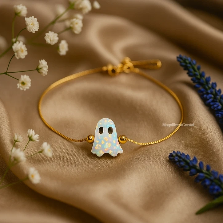 Pulsera Fantasma Halloween Acero Inoxidable Espectro Dije Espeluznante Lindo Joyería Regalo Foto 2 de 4