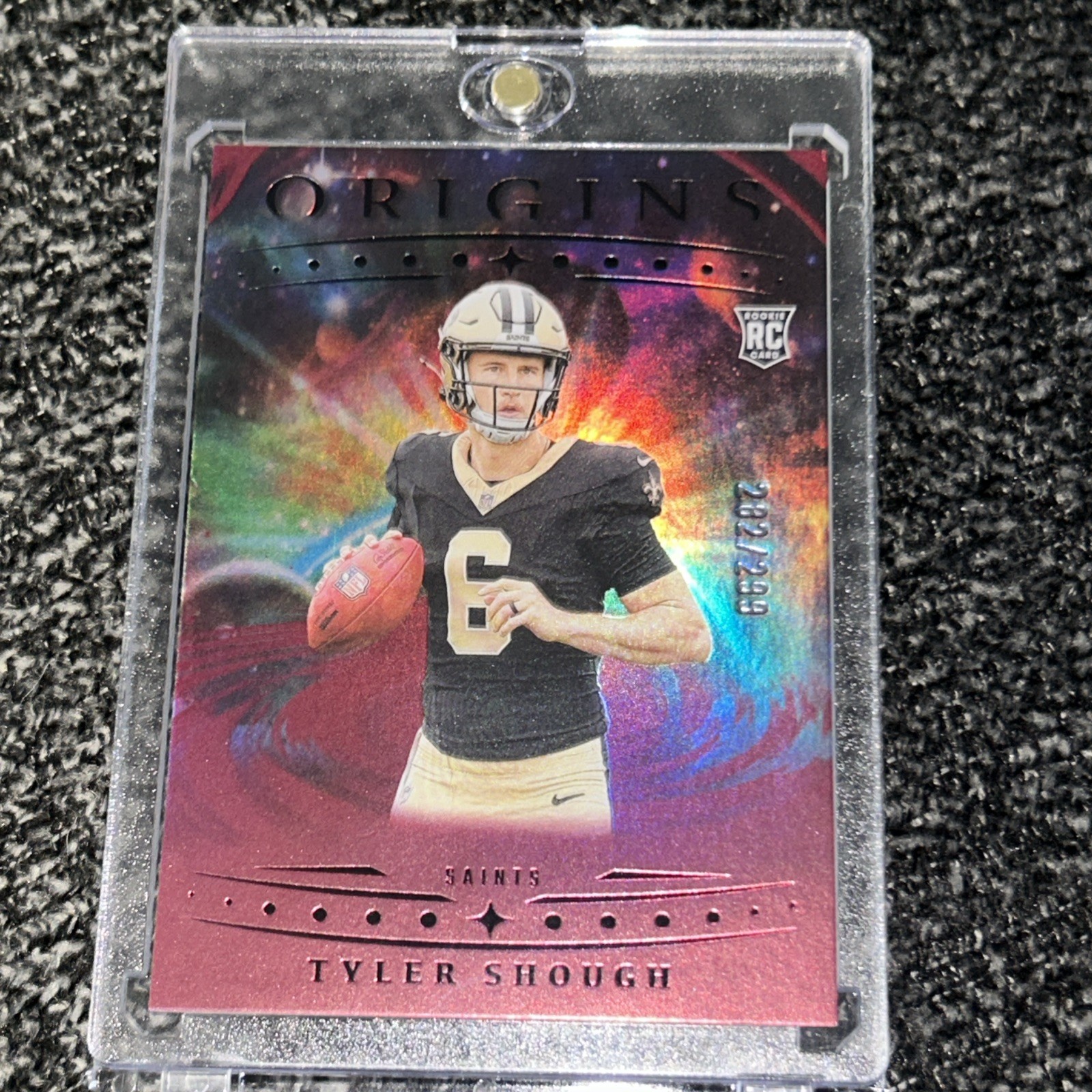 2025 Panini Origins - Rookies Tyler Shough, Tyler Shough #117 Red-282/299 (RC)