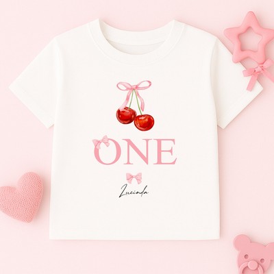 Personalisiertes T-Shirt rote Kirschen Geburtstag