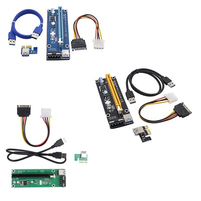 Extender USB3.0 1x to 16x Riser Card Adapter SATA Power Kabel PCI-E Express