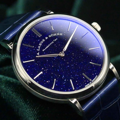 A. Lange & Sohne Saxonia Thin Blue Dial White Gold MINT COMPLE...