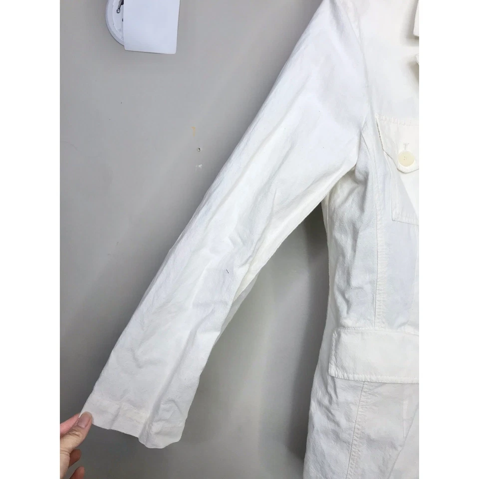 Blazer Ivan Grundahl Copenhagen blanco roto mezcla de lino abotonado Foto 4 de 4
