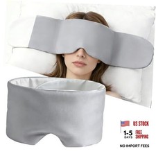 Weighted Sleep Mask for Side Sleepers, 100 Blackout Eye Mask for Sleeping Gray
