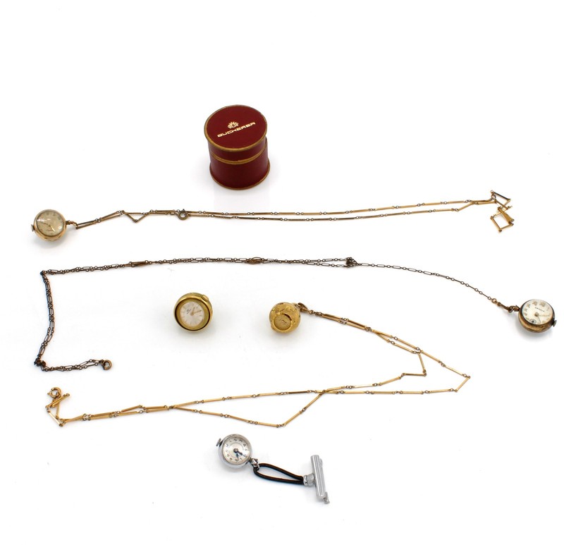 Vintage Women's Swiss 9j-17j Pendant Pocket Watches 17mm-23mm Lot of 5 #WB5450-5