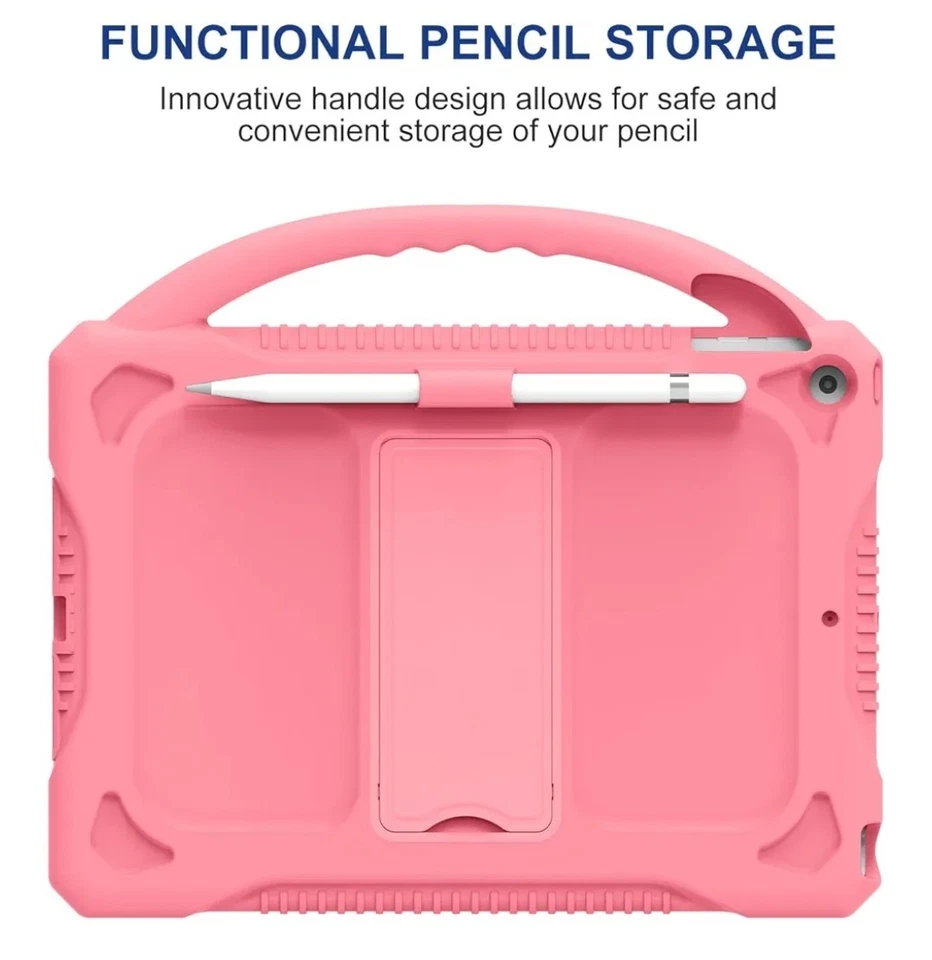 Pink iPad 10.2 inch Silicone Shockproof Kids Cover Apple 9th 8th 7th Generation - Image 3 of 4