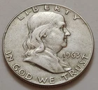 1963 D Benjamin Franklin Half Dollar 50c 90% Silver                  X20