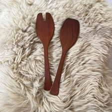 Andrew Pearce Cherry Wood Salad Servers 12