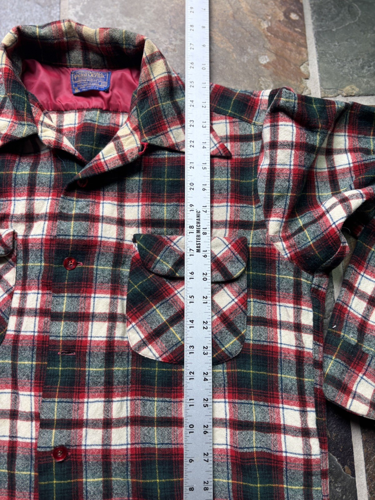 VTG 60s Pendleton LOOP Collar Wool Over shirt.M/L - image 6