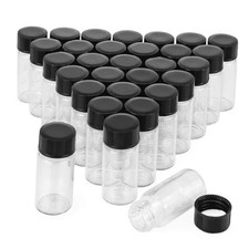 pcs Borosilicate Glass Sample Vial with Black Screw Cap, 5ml Clear 5ml/Scale 10
