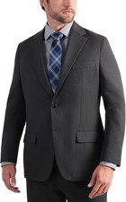Haggar Mens Smart Wash Repreve Fit Flat Front Suit Separates Pant Grey 50