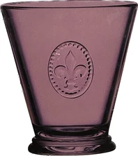 Victorian Trading Set of 4 Fleur De Lys High Ball Glasses Purple 19C