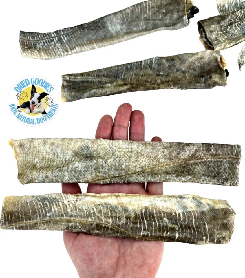 Premium Qualität Wild Isländischer Kabeljau Haut Flatties 100% Bio Hundeleckerli 100g UK