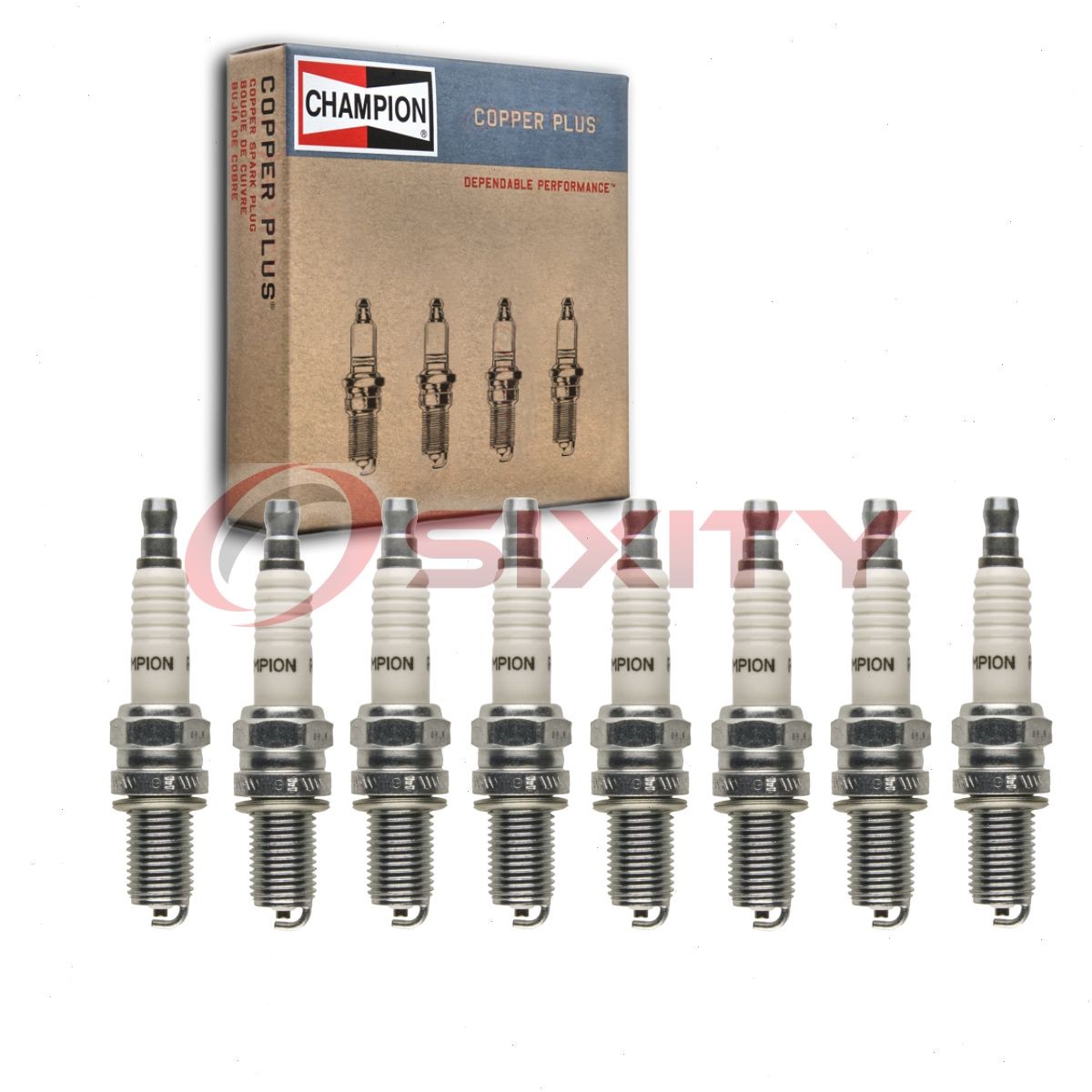 8 pc Champion Copper Plus Spark Plugs for 1985-1989 Ferrari 328 GTB 3.2L V8 sb