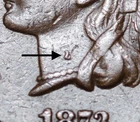 1873 INDIAN HEAD CENT - XF EF - With DIGIT ON NECK *SNOW-7* MPD