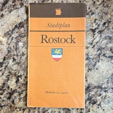Tourist Verlag Stadtplan Rostock DDR Ma&szlig;stab 1:14000 1978 Deutschland