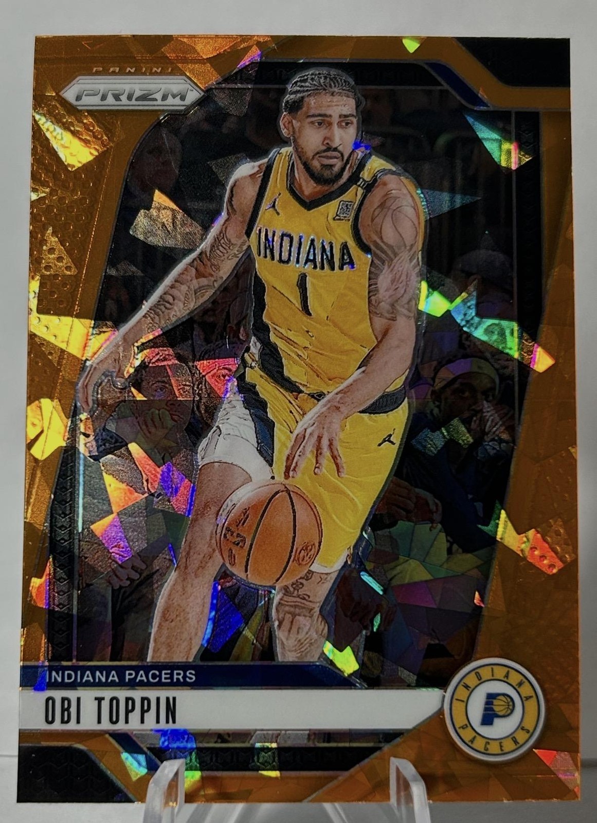 2024-25 Panini Prizm #11 Obi Toppin Prizms Orange Ice