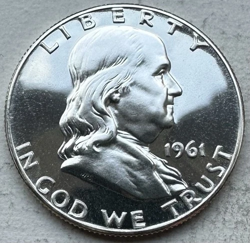 1961 Proof Franklin Half Dollar 90% Silver-INV#8693