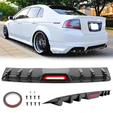 For Acura TL 2004-2008 Carbon Fiber Rear Bumper Diffuser Spoiler w/ Brake Light