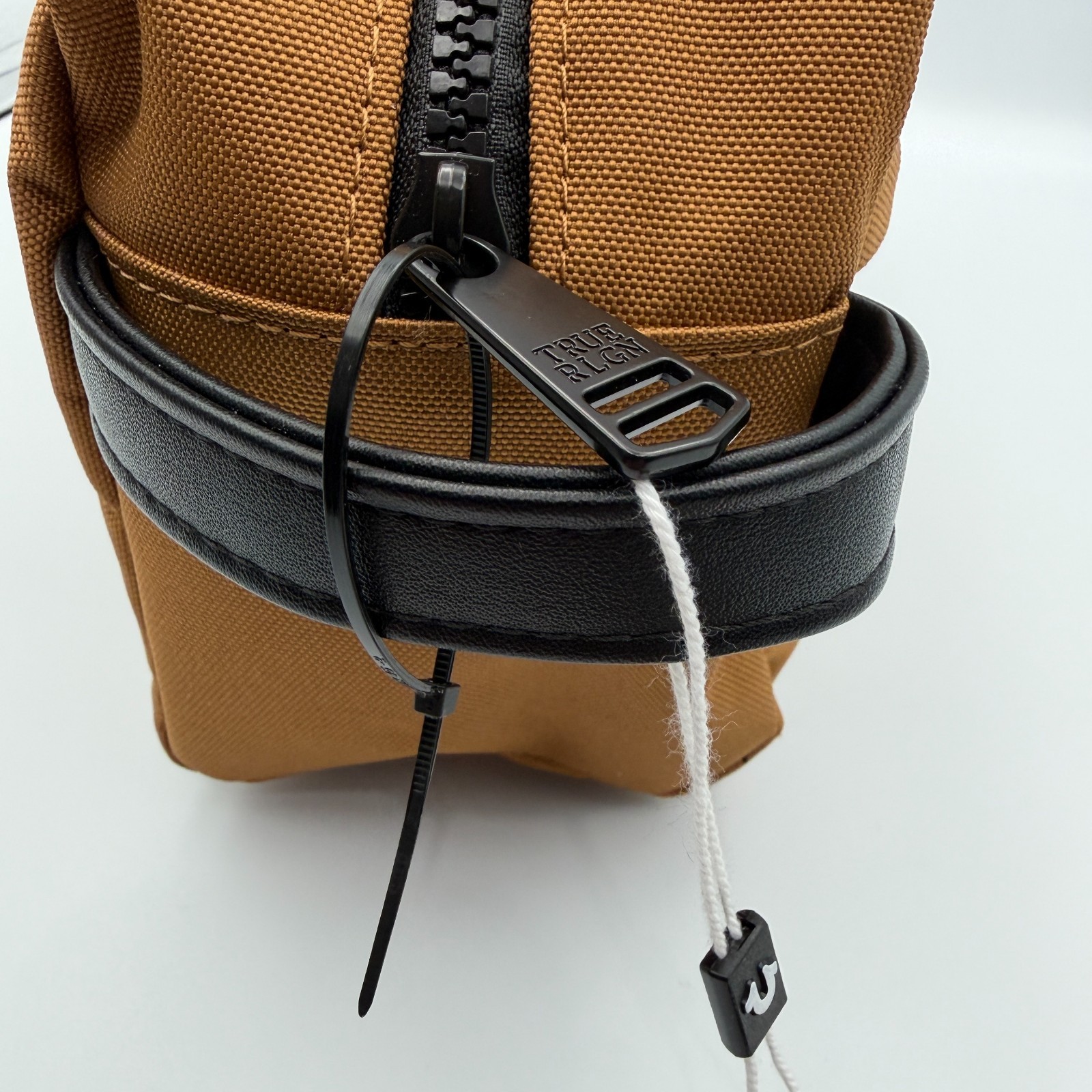 True Religion Men’s Aldis Toiletry Bag w/2 Travel Bottles Tan Canvas Logo NWT thumbnail 11