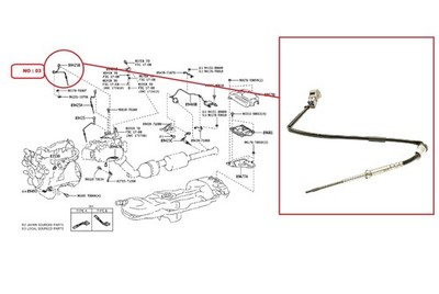 JPL Sensor Für Toyota Hilux MK8 Pick Up 2.8TD EXHAUST Sensor GUN126 15+