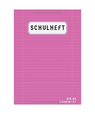 Schulheft A4 Lineatur 27: Heft Liniert A4 Mit Doppelrand | 50 Blatt | Schreibhef