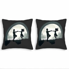 Set of 2 18x18in Throw Pillow Covers - Elegant Silhouette Dance Design