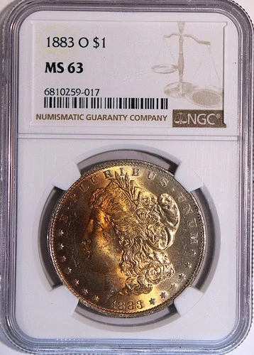 1883 O Morgan Silver Dollar PCGS MS63-Toned in Orange/Copper Hues