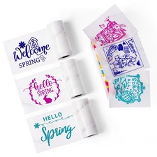 Color Text Transparent Thermal Paper, Rose Red/Lake Green/Nave Blue Text, Sti...