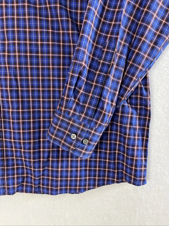 Jos A Bank Men’s XXL Plaid Traveler Collection Tailored Fit Button Down Shirt - Image 2 of 4