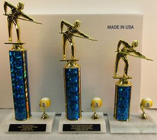 POOL TROPHIES 9/8 BALL TOURNAMENT 1st,2nd,3rd FREE ENGRAVING Support The Vet 