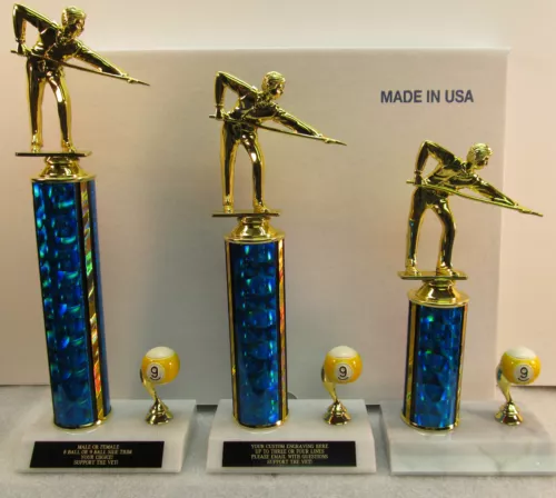 TROFEOS DE PISCINA 9 BOLAS TORNEO 1o, 2o, 3o ENVÍO GRATUITO 2 DÍAS DE CORREO - Imagen 1 de 2