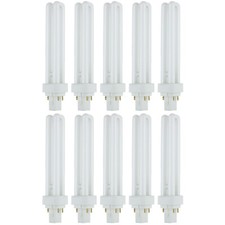 10Pack CFL Double U-Shaped Twin Tube, 2700K, PLD 2-Pin, 26W, G24D3, 1560LM