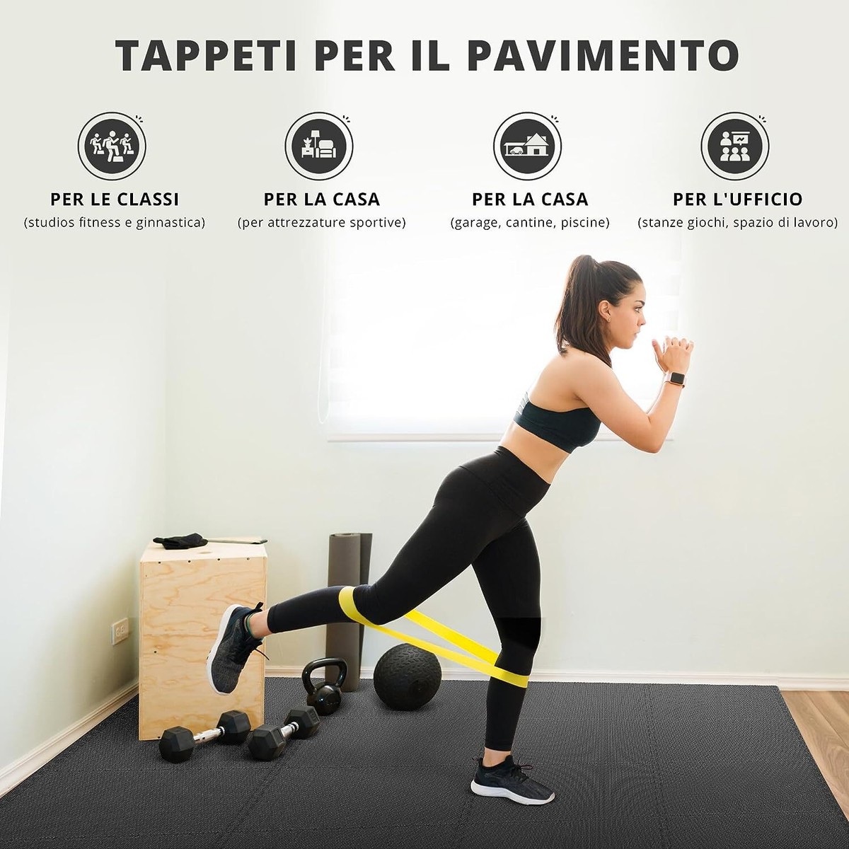 Wek Tappetino Puzzle Palestra, 24 Pezzi Tappeto da Fitness 30x30c Wek Tappetino Puzzle Palestra, 24 Pezzi Tappeto da Fitness 30x30c