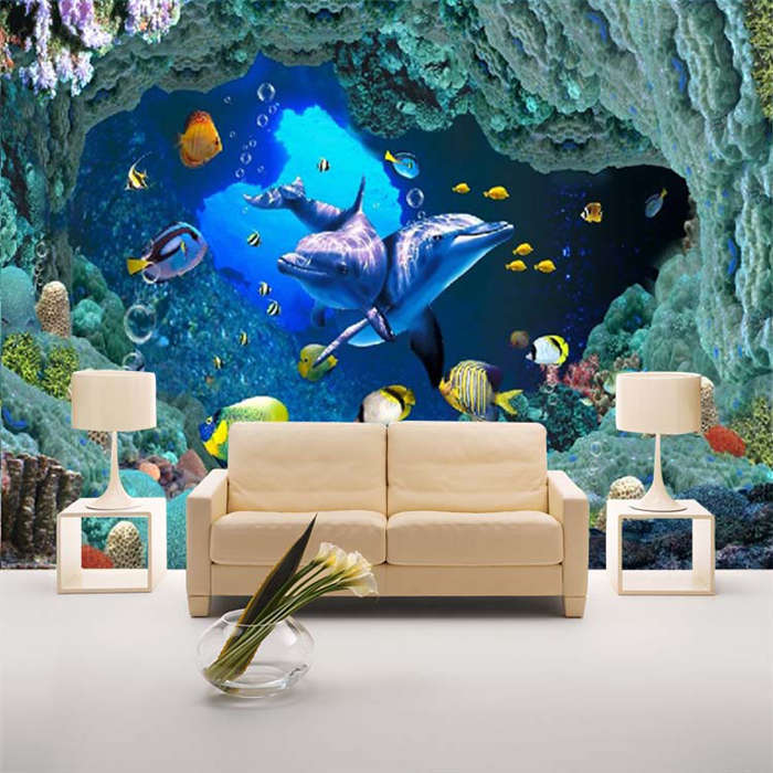 Two Two Two Dophins Swim Fish Full Wall Mural Photo Wallpaper Print Home Kids 3D Decal dd4509 Two Two Two Dophins Swim Fish Full Wall Mural Photo Wallpaper Print Home Kids 3D Decal dd4509
