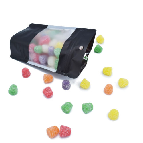 100 Matte Colored Large Clear Window Stand Up Resealable Food Packaging Bags - Picture 10 of 12