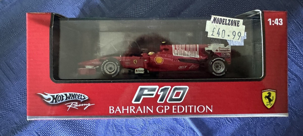 ☆FERRARI F10☆BAHRAIN GP EDITION☆ Rare - Hot Wheels Racing Model 2010 - Ferrari F10 Alonso Bahrain