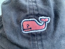 Vineyard Vines Cap Hat Strapback Navy Blue Cotton Embroidered Pink Logo Whale