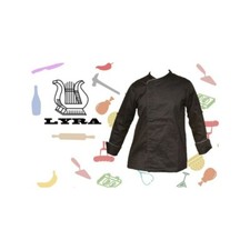 Giacca cuoco strapnet nera doppiopetto bordo grigio Lyra srl