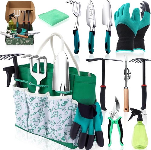 Garden Tool Set for Women, 12pcs Heavy Duty Gardening Tools, Cute Gardening Supp