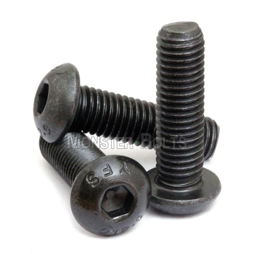 1/4-28 Button Head Socket Cap Screws, Alloy Steel w/ Black Oxide, US SAE Fine - Picture 3 of 13