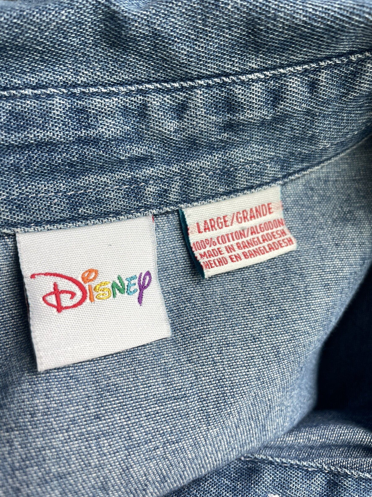 Vintage Disney Mickey Mouse Denim Vest Womens L USA F… Gem