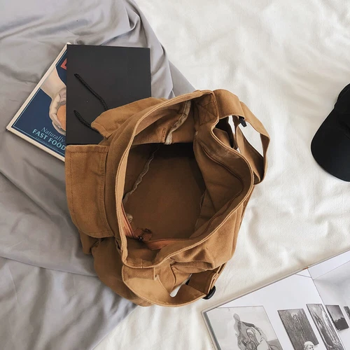 Damen Canvas solide Teenager Kuriertasche Damen große Kapazität Umhängetasche - Bild 15 von 37