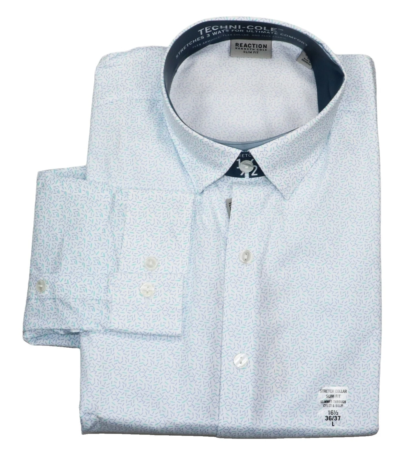 Camisas para hombre Kenneth Cole geométricas informales con botones