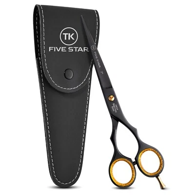 TK FIVE STAR SOLINGEN ® TK FIVE STAR ® Supra Schwarze Profi 7" scharfe Profi Friseurschere Haarschere