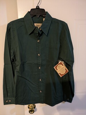 CE Schmidt Workwear Women's Shirt Green Size S Button Up Long Sleeve NWT