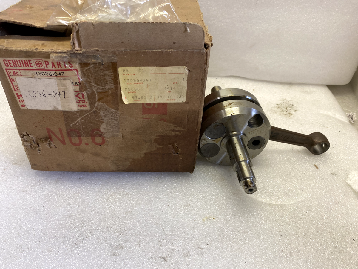 Kawasaki NOS 13036-047 Crankshaft Assy KX KX125 1974-79 for sale