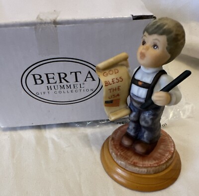 Berta Hummel Goebel 2003 God Bless The USA Figurine BH 44 Patriotic - w/Box