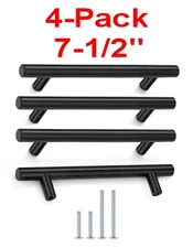 4 Pack Probrico 7.6" Black Kitchen Cabinet Cupboard Drawer Pulls handles T-bar