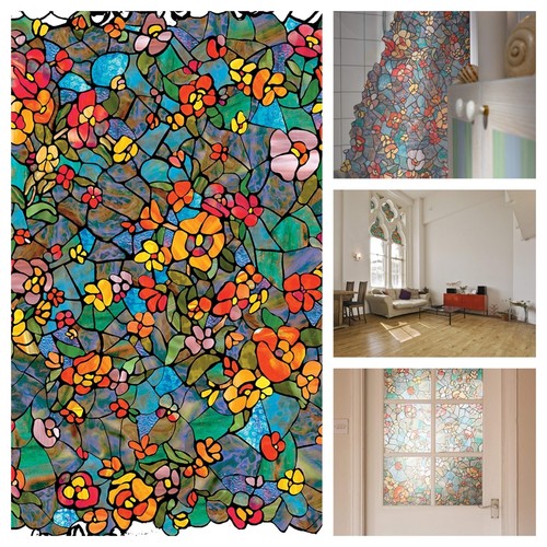 Self Adhesive Window Film Door Vinyl Stained Glass Effect Sticky Back Diy Roll Ebay